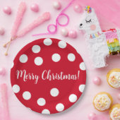 Rot und weiß personalisierte Polka Dots Weihnachte Pappteller (Party)