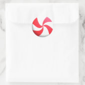 Rot und Weiß Pfefferminzbonbons Runder Aufkleber (Tasche)