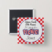 Rot und Weiß | Picnic Wiedersehen Button (Vorne & Hinten)