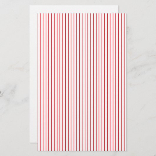 Rot und Weiß Pinstripe Stationierung Briefpapier (Vorne/Hinten)