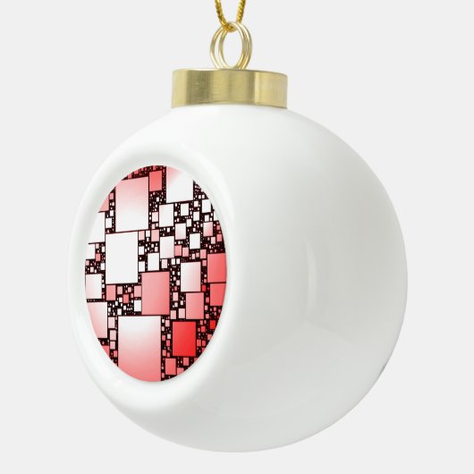Rot und Weiß Platz Tanzen Schneeflocke Dekoration Keramik Kugel-Ornament (Rechts)