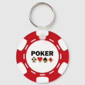 ROT UND WEISS POKER CHIP SCHLÜSSELANHÄNGER (Vorderseite)