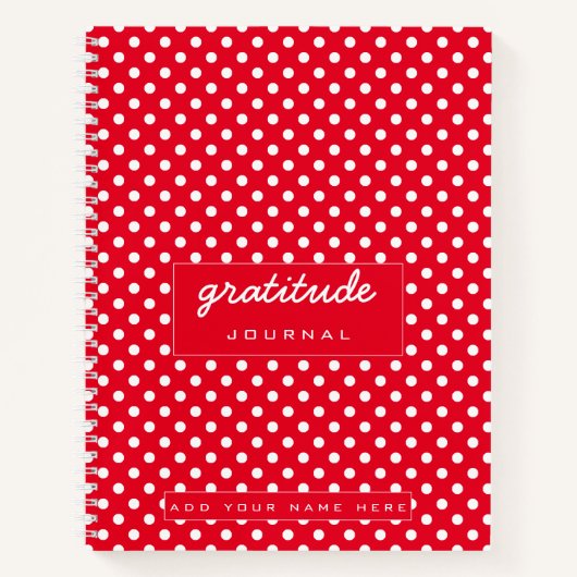Rot und Weiß Polka Dot Dankeszeitschrift Notizblock (Vorderseite)