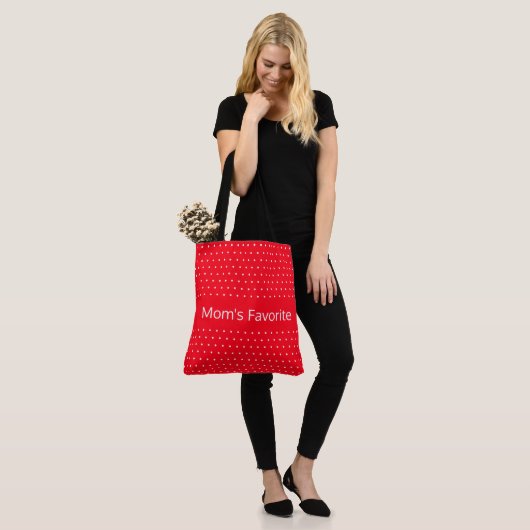 Rot und Weiß Polka Dot entworfen Tasche (Am Model)