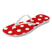 Rot und Weiß Polka Dot Flip Flops Badesandalen (Schrägansicht)