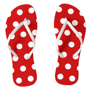 Rot und Weiß Polka Dot Flip Flops Badesandalen