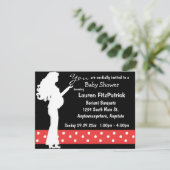 Rot und Weiß Polka Dot Kinderdusche Einladung (Stehend Vorderseite)