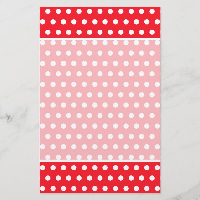 Rot und Weiß Polka Dot Muster. Spotty. (Vorderseite)