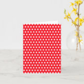 Rot und Weiß Polka Dot Muster. Spotty. Karte (Gelbe Blume)