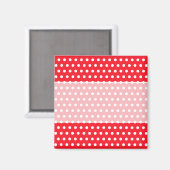 Rot und Weiß Polka Dot Muster. Spotty. Magnet (Vorderseite/Rückseite)