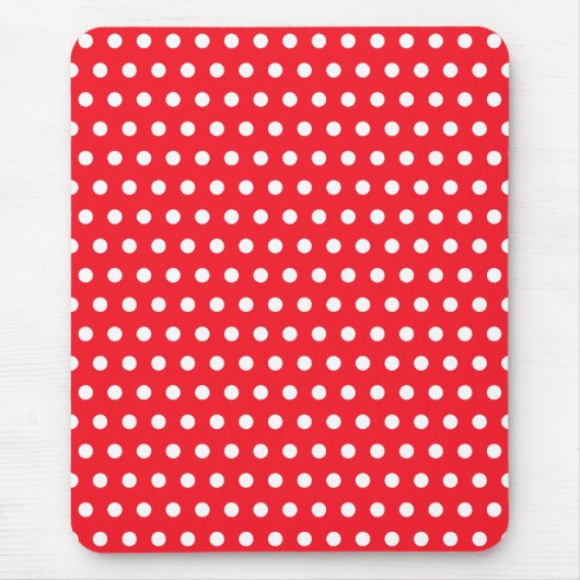 Rot und Weiß Polka Dot Muster. Spotty. Mousepad (Vorne)