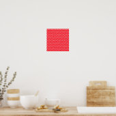 Rot und Weiß Polka Dot Muster. Spotty. Poster (Küche)