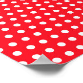 Rot und Weiß Polka Dot Muster. Spotty. Poster (Ecke)