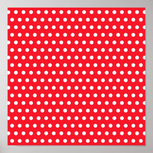 Rot und Weiß Polka Dot Muster. Spotty. Poster (Vorne)
