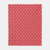 Rot und Weiß Polka Dot Nahtloses Muster Fleecedecke (Vorderseite)
