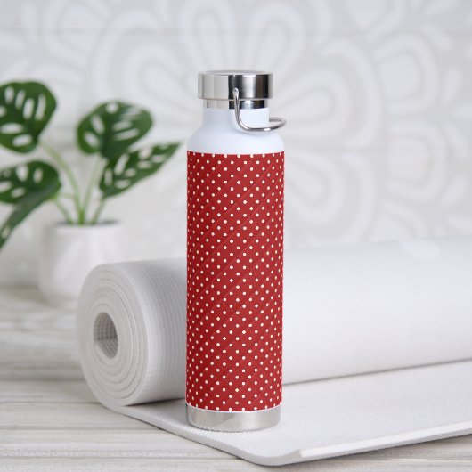 Rot und Weiß Polka Dot Quilt Trinkflasche (Yoga)