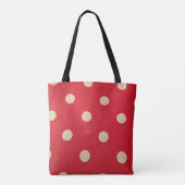 Rot und Weiß Polka Dot - Tote Bag Tasche (Rückseite)