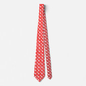 Rot und Weiß Polka Dots Neck Tie Krawatte (Vorderseite)