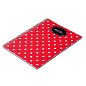 Rot und Weiß Polka Dots Personalisiert Notizblock (Linke Seite)