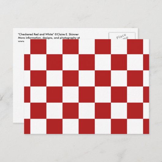 Rot und Weiß Postkarte (Vorne/Hinten)