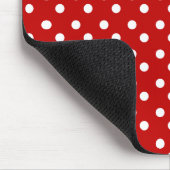 Rot und Weiß punktiert Mousepad (Ecke)