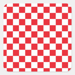 Rot und Weiß Quadratischer Aufkleber