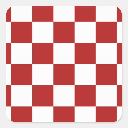Rot und Weiß Quadratischer Aufkleber (Vorderseite)