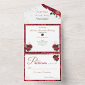 Rot und Weiß Quinceañera Erschwingliche Einladunge All In One Einladung (Innen Boden)