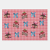 Rot und Weiß Rockabilly Gingham Gift Wrap HAMbyWG Geschenkpapier Set (Vorderseite 3)