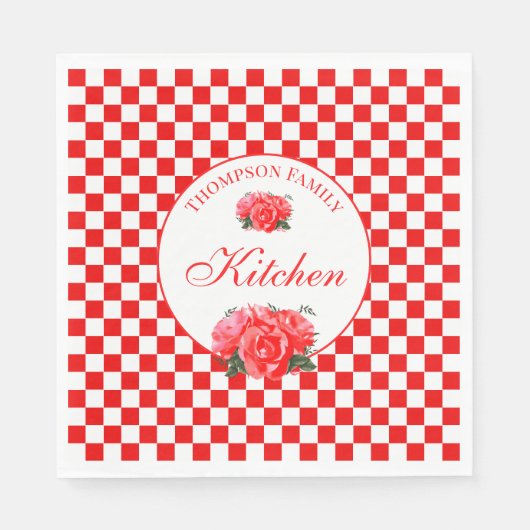 Rot und Weiß rückwärts geprüft Serviette (Vorderseite)