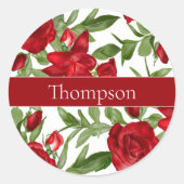 Rot und Weiß Runder Aufkleber (Vorderseite)