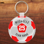 ⚽ - rot und weiß schlüsselanhänger (Vorderseite)