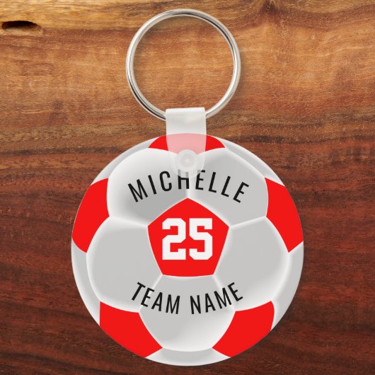 ⚽ - rot und weiß schlüsselanhänger (Vorderseite)