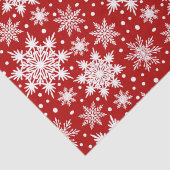 Rot und Weiß Schneeflocke Nahtloses Muster Seidenpapier (Detail)