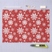 Rot und Weiß Schneeflocke Nahtloses Muster Seidenpapier (Handwerk)