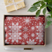 Rot und Weiß Schneeflocke Nahtloses Muster Seidenpapier (Geschenk)