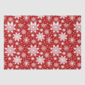 Rot und Weiß Schneeflocke Nahtloses Muster Seidenpapier (Vorderseite)