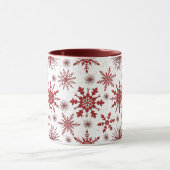 Rot und Weiß Schneeflockenmuster Weihnachten Tasse (Zentrum)