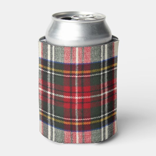 Rot und weiß Schottische Tartan kariert. Dosenkühler (Kanne Vorderseite)