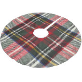 Rot und weiß Schottische Tartan kariert. Polyester Weihnachtsbaumdecke (Schrägansicht)