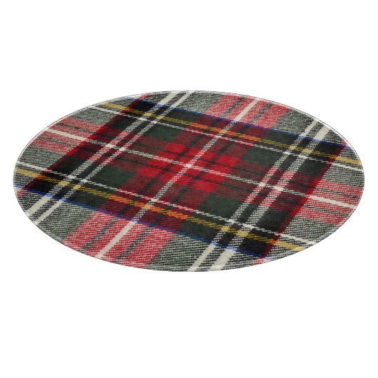 Rot und weiß Schottische Tartan kariert. Schneidebrett (Ecke)