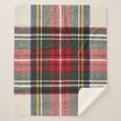 Rot und weiß Schottische Tartan kariert. Sherpadecke (Vorderseite)