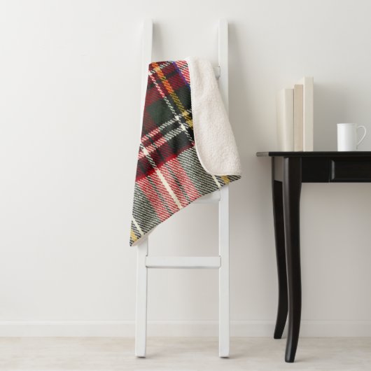 Rot und weiß Schottische Tartan kariert. Sherpadecke (Beispiel)