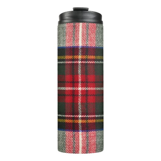 Rot und weiß Schottische Tartan kariert. Thermosbecher (Vorderseite)