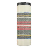 Rot und weiß Schottische Tartan kariert. Thermosbecher (Rückseite)