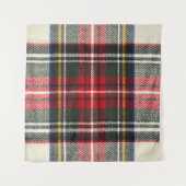 Rot und weiß Schottische Tartan kariert. Wandteppich (Vorderseite (Horizontal))