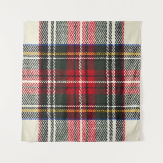 Rot und weiß Schottische Tartan kariert. Wandteppich (Vorderseite)