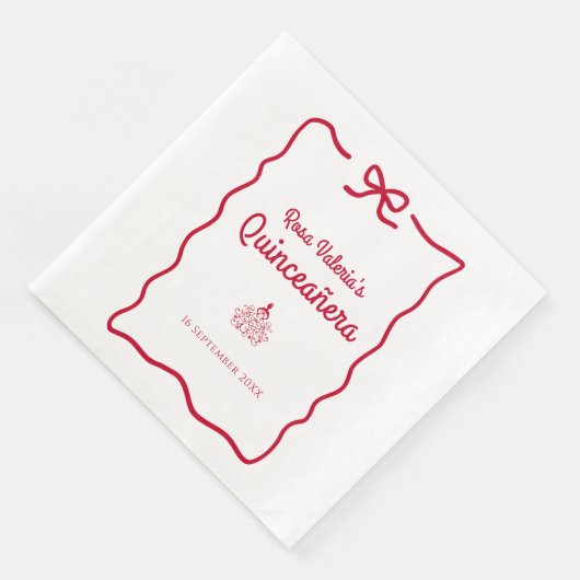 Rot und Weiß Serviette (Ecke)