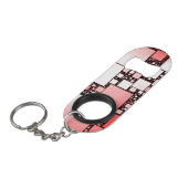 Rot und Weiß Square Tanzabend Flaschenöffner (Vorderseite Schrägansicht)