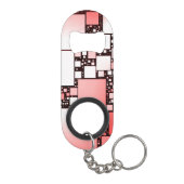 Rot und Weiß Square Tanzabend Flaschenöffner (Rückseite)